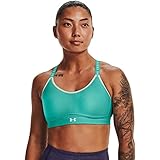 Under Armour Infinity Mid Heather Damen BH, Neptune Light Heather (369) / Schwarz / Rosa, M