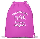 shirt-o-magic Beach-Volleyball: Ich geh zum Volleyball! - Baumwoll Gymsac -37cm-46cm-F