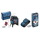 Bosch Professional Laser Entfernungsmesser GLM 50 C (max. Messbereich: 50 m, 2x 1,5-V Batterien, Schutztasche) & Kreuzlinienlaser GCL 2-15 (Arbeitsbereich: 15 m, 3x AA Batterien, Drehhalterung RM 1)