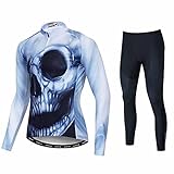 Smisan Herren Radtrikot Set Langarm Fahrradtrikot Herren Atmungsaktiv Schnell Trockend Radfahren Jersey Mit 9D Gel Sitzpolster Hochelastischer Lange Radsport-Hosen Für Fahrrad Renn-I 2XL