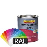 Consolan Profi Wetterschutzfarbe (RAL-Farben) 1l - Holzfarbe Holzschutzfarb