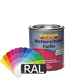 Consolan Profi Wetterschutzfarbe (RAL-Farben) 1l - Holzfarbe Holzschutzfarb