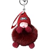 Baby Fuchspelz SchlüSselanhäNger, PlüSch Pelz Rucksack SchlüSselanhäNger - Pom-Pom Tasche GeldböRse Charme, Kawaii SüßE SchlüSselanhäNger, Geburtstag FüR Frauen Mama Schw