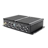 WEIDIAN Mini Desktop PC Windows10 Pro, Intel Celeron J4125, Doppeldisplay 4K@60Hz HDMI und VGA, WiFi Bluetooth 4.0, 2 x USB3.0, 2 x USB2.0, Lüfterloser Industrie PC 4GB Ram DDR4 64GB SSD