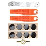 01 02 015 Fahrrad-Innenreifen-Patch-Kit, Selbstklebender Patch-Gummi, kein Kleber, Fahrrad-Reifen-Reparatur-Set mit Reifenraspel für Fahrrad-M