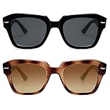 APPASSAL Klassische Street Style quadratische Sonnenbrille sperrig stilvolle Sonnenbrille AP3611, P2 Black & Brown Tortoise,