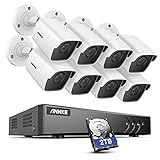 ANNKE 8CH 5MP DVR-Videoüberwachungs Sets Überwachungskamera außen aussen mit 8X 5MP Wetterfest IP67 IP Kamera und 2TB HDD H.265+ DVR HDMI & VGA Ausgang,30M EXIR Nachtsicht,Fernzugriff,Bewegung