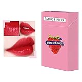 20 Stück/Set Zigaretten wattestäbchen Lippenstift Langlebig Wasserdicht Einweg-Liquid Lippenfarbe Lippenbalsam Lippenstifte Leicht zu tragen für Frauen & Mädchen (Strawberry Red)