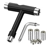 MEETANG All-In-One Skate Tool mit 24 pcs Kugellager T-Type Schraubenschlüssel Sechskantschlüssel mit L-Type Stiftschlüssel Multifunktion Skateboard Werkzeug Zubehör für Inlineskates Rollschuhe S