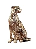 zxb-shop Bürohandwerk Goldene Leopard Statue Nordic Wohnzimmer Dekoration Desktop Tier Figur Harz Ornamente Skulptur Vintage Home Startseite Ornamente (Color : Leopard-A)