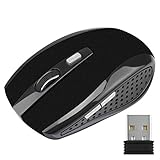 Chunyang Drahtlose Gaming Maus einstellbare DPI 2.4G 2.4G Wireless-Maus-Wireless-Maus 6-Button Wireles 6 Tasten optische Maus für Laptop Notebook-PC, Mattschw