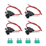 FUJIE 4 Stück KFZ Sicherungshalter Gehäuse Vergossen Flachsicherungen 32V/30A Inline Wasserdichte Box Stecker mit voll Vergossenem G