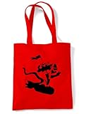 Tribal T-Shirts Damen Banksy Bomb Monkey Tote Schultertasche, rot, Einheitsgröß