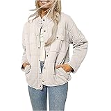 EMATOP Damen Kurz Mantel Warm Winterjacke Lässige Damenmantel Slim Fit Winterparka Langarm Jacke Steppjacke Gefütterte Teddyfell Fleecejacke Einfarbig Mode Steppmantel Outwear Weich W