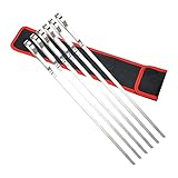 Schaschlikspieße,Grillspieße Edelstahl,6/10 St Kabob Spieße,Grillgabel Wiederverwendbare Schaschlikspieße Schaschlik Grillstab Edelstahl 43cm für Lagerfeuer Grillschale,Mit Ringfömig