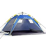 Glymnis Pop-Up-Strandzelt, tragbar, für 3-5 Personen, Sonnenschutz UPF 50+ mit 3 S