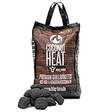 BBQ-Toro Coconut Heat | Premium Grillbriketts aus 100% Kokosnussschalen | 10 kg | Kokosnuss Holzkohle für Dutch Oven | Kokosnussbrik