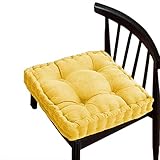 Dickes Baumwoll-Sitzkissen, bequeme Sitzpolster, extra feste Matratzenkissen, Bodenkissen für Esszimmer/Küche/Terrasse/Stuhl (40 x 40 cm, gelb)