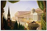 Druck Auf Leinwand 30x50cm Kein Rahmen Thomas Cole Der Traum des Architekten Dekorative Wohnzimmerposter Schlafzimmer G