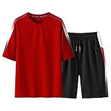 Miwaimao Herren Anzüge Drop Versand Großhandel T-Shirt + Shorts Harajuku Casual Sportswear Sportanzug Sportbekleidung Große Größe 4XL Gr. XXXL,