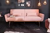 Invicta Interior Retro Schlafsofa BELLEZZA 208cm Altrosa 3-Sitzer Couch inkl. Kissen Sofa Schlafcouch C