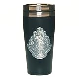 Paladone PP6723HP Hogwarts-Reisebecher mit Metallplakette | leicht zu reinigen wiederverwendbar Pendler Tasse Kaffee & Tee Flasche | doppelwandige Isolierung 450 ml Kapazität, E
