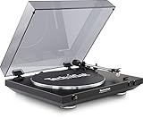 TechniSat TECHNIPLAYER LP 200 - Vollautomatik-Plattenspieler (mit USB-Ausgang und Digitalisierungsfunktion, Drehzahl: 33/45 U/min, Riemenantrieb mit Aluminium-Plattenteller), schw