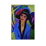 LIUSHUANG Ernst Ludwig Kirchner Portrait von Gerda Künstler-Poster, Kunstdruck, Wandbild, Poster, zum Aufhängen, Bild, Familie, Schlafzimmer, Dekoration, Geschenk, 30 x 45