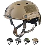 LOOGU Taktischer Helm Fast BJ Airsoft Helm Ops Core Schutzhelm mit Pads und seitlichen Schienen Sturzhelm für Freizeit Outdoor Paintball Kampfhelm Gefechtshelm Top H