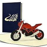 Geburtstagskarte Motorrad | 3D Pop-up I Geschenkidee für Biker | Glückwunschkarte oder Gutschein für Motorrad-Führerschein, Enduro, Dirtbike, T21