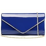 Labair Clutch aus Lackleder mit Umschlag für Damen, Blau (Königsblau), S