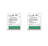 FENGCHUANG Tuya Mini WiFi Smart Switch mit Timing-Funktion, 16 A, 2-Wege-Lichtschalter-Modul Smart Life/Tuya App, kompatibel mit Alexa Google Home, 2 Stück