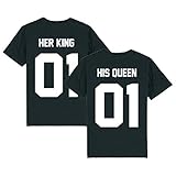 Partnerlook - T-Shirt für Paare - Her King His Queen Couple Unisex Shirt schwarz, XXXXL, T-Shirt D