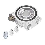 Ölkühlerfilter Sandwichplatte Thermostat Adapter Set, Motorölkühler Ölfilter Adapter Montage 3/4 Zoll 16 UNF AN10 M18x1.5mm Fitting Universal fü