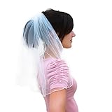 Oblique-Unique® Brautschleier mit Haarkamm Einsteckkamm JGA Junggesellinnenabschied Hochzeit Schleier mit weiß