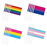 BNNEW Gay Pride Fahne, 40pcs / Pack Mini Rainbow Flagge LGBT Flagge 6 Streifen, LGBT Gay Pride Fahnen Free Rainbow Flagge mit Fahnenmöglichkeiten, Regenbogen Pride Parade Festival Party Dek