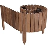 Rasenkante Rollboarder Flexibler Holzzaun 203 cm,Braun,Imprägniert ,Kiefernholz,Beeteinfassung,Rasenkante,Palisade,Umzäunung für Obstgärten, Beete, Wege (Braun, 30 cm)