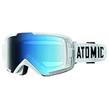 Atomic Damen/Herren Skibrille für Brillenträger, All-Wetter, Passform M, Live-Fit Rahmen, Oversized Look, Savor Photochromic, Blau/ Weiß, AN5105284