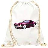 Turnbeutel 'Pink hot Rod Sportwagen Oldtimer Young Timer America Amy USA Auto Car Luxus Breitbau V8 V12 Motor Felge Tuning Mustang Cobra' mit Kordel - 100% Baumwolle- Gymbag- Rucksack- Sportb