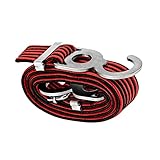 Flaches Gummi-Spannseil mit Haken,Asudaro Zurrgurt Spanngurt Befestigungsgurt 1m 3m Gepäckspanner Spanngummi mit Doppelstahlhaken zum Bewegen des Transports von Motorrädern Kofferraum-Zurrg