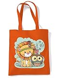 Be Wild Einkaufstasche mit Dschungel-Löwen-Eule, Orange, Einheitsgröß