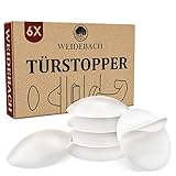 WEIDEBACH® 6x dezente Türstopper Wand, weiße Türpuffer, 40x8 mm Türstopper Wand selbstklebend, Elastikpuffer für jede Oberfläche, Gummistopper, Türpuffer Wand,