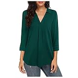 NNGOTD Oversize Bluse Damen Pullover Dunkelbraun Huddy Damen sl54 Mode Vokuhila Bluse Tshirt Damen schwarz blusen Damen lang Shirtkleider Damen Langarm L L