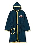 Playshoes - Kinder Frottee Feuerwehr, Jungen Bademantel ,Blau (Marine 11), 110/116 (5-6 Jahre)