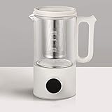 Weihnachten ，Wasserkocher 0.4L Glas-Teekessel mit variablen Voreinstellungen ，One-Touch- Teebereiter ，500W ，Tee-Ei und Boden ，Automatische Abschaltung und Trockengehschutz ，Frei/Dunkelgrün Tragb