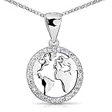 MATERIA Kette Weltkarte Silber 925 für Damen Teenager klein KA-260_K97-45