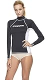 Cressi Damen Rash Guard Lady Long Sleeve - Schutzhemd mit langen Ärmeln, UV-Schutz (UPF), Schwarz/Weiß, M/3 (40)