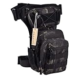 Huntvp® Taktisch Beintasche Militär Beinbeutel MOLLE Hüfttasche Sport Tactical Leg Bag Armee Beintaschen Wasserdicht Gürteltasche Werkzeugtasche Tasche für Bein Herren Damen Motorrad, Typ-2-Camouflag