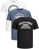 JACK & JONES T-Shirt Männer Slim, Jack and Jones Tshirt Herren 3er-Pack (Slim Mix 4, Größe L)