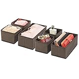 mDesign 6er-Set Aufbewahrungsbox – atmungsaktive Stoffbox für Socken, Unterwäsche, Leggings etc. – vielseitige Schubladen Organizer für Schlaf- und Kinderzimmer – b